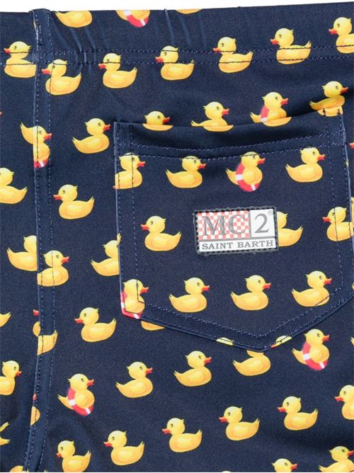 Boxer mare bambino MC2 Saint Barth blu e giallo con stampa MC2 SAINT BARTH Kids | TOBAGO LUC03152L